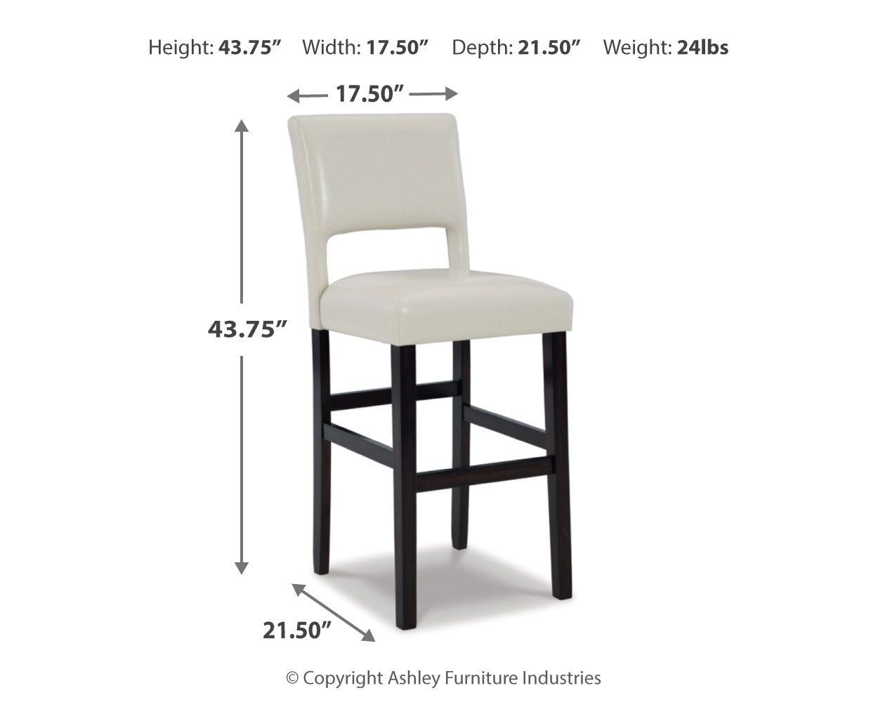Leektree - Ivory / Brown - Tall Uph Barstool (Set of 2)