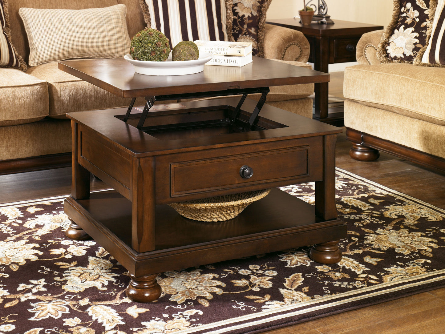 Porter - Rustic Brown - Lift Top Cocktail Table