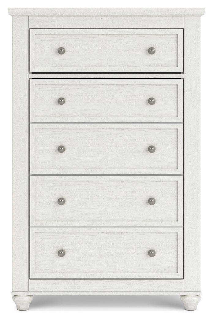 Grantoni - White - Five Drawer Chest