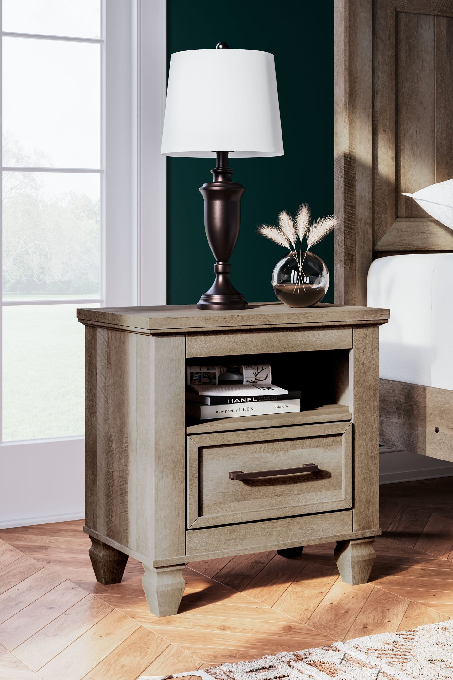 Yarbeck - Sand - One Drawer Night Stand