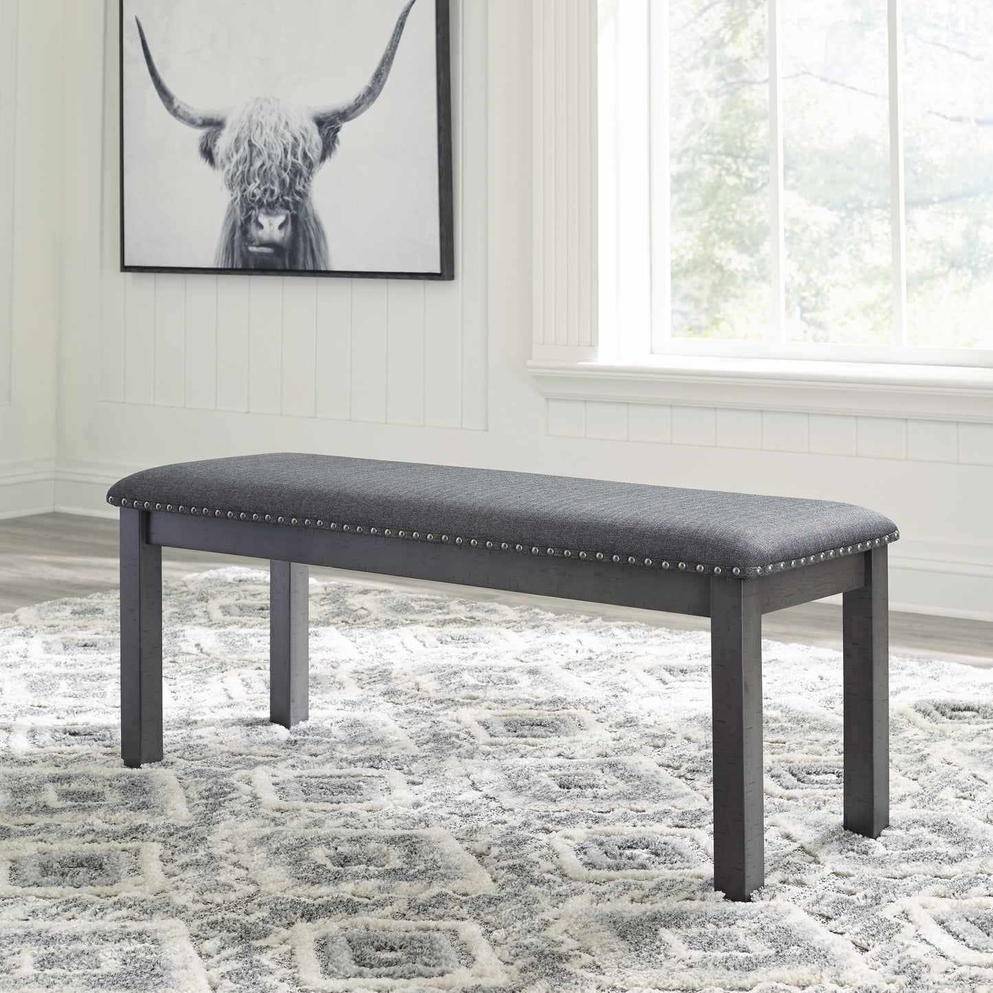 Myshanna - Gray - Upholstered Bench