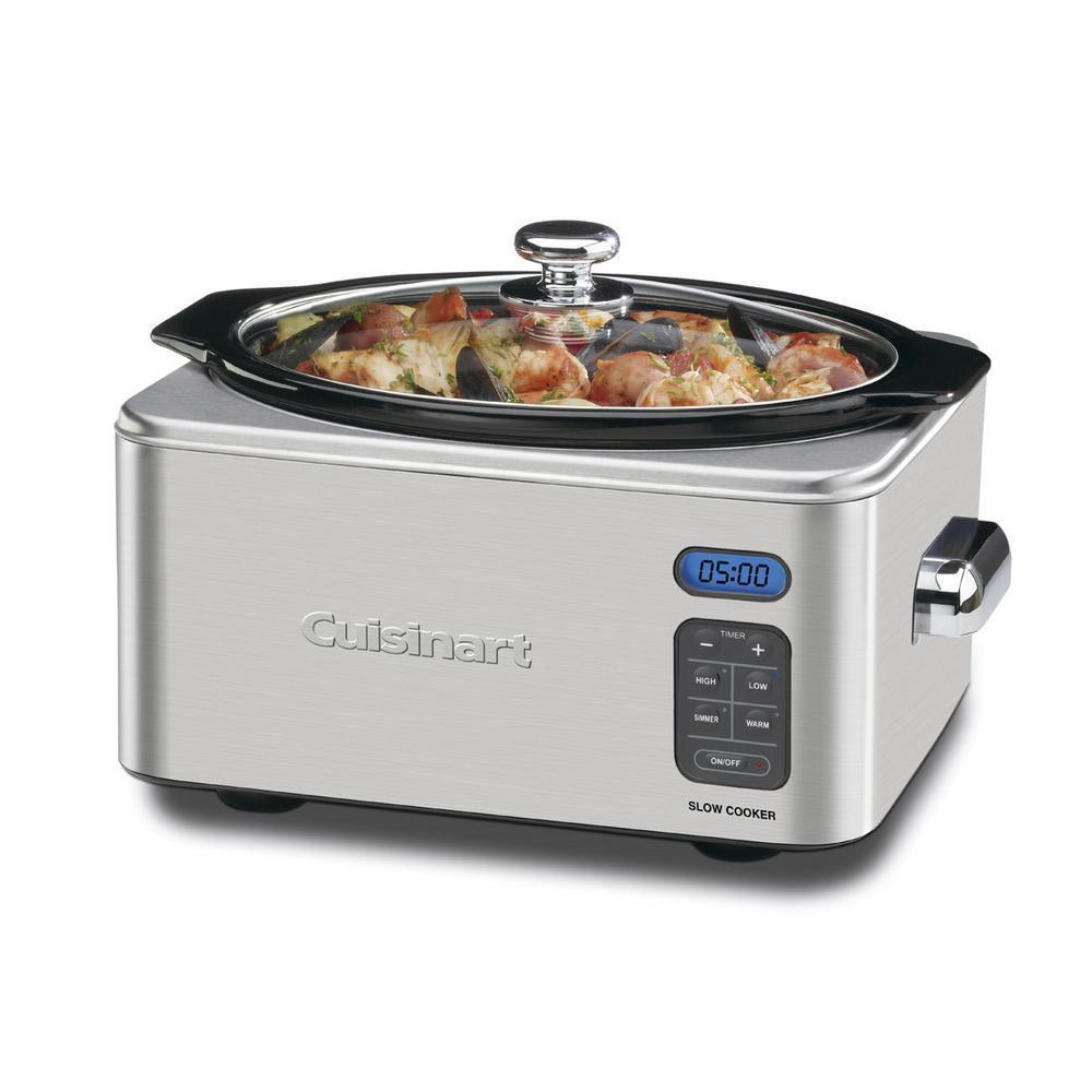 Cuisinart - 6.5 Qt Program Slow Cooker - Pearl Silver