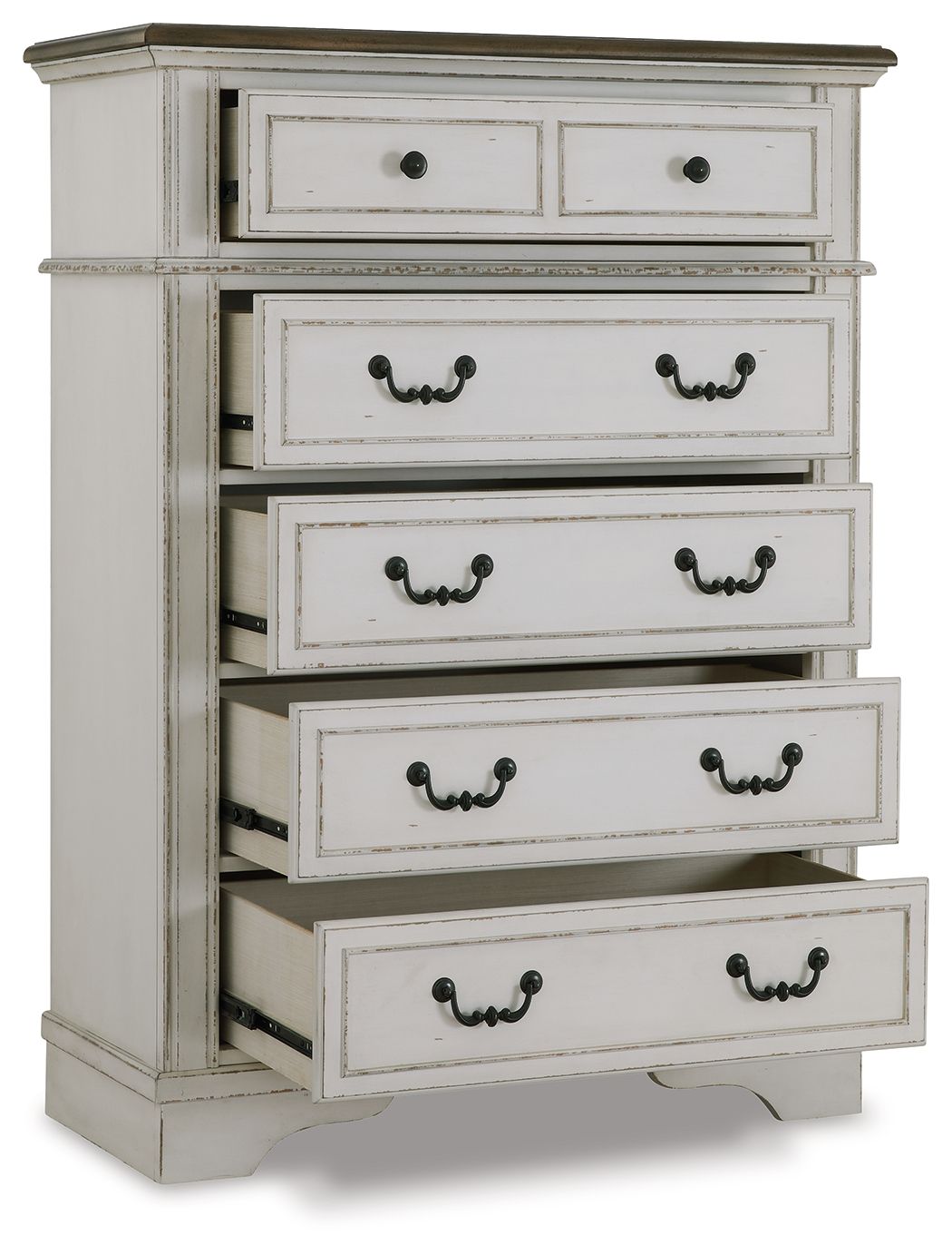 Brollyn - White / Brown / Beige - Five Drawer Chest