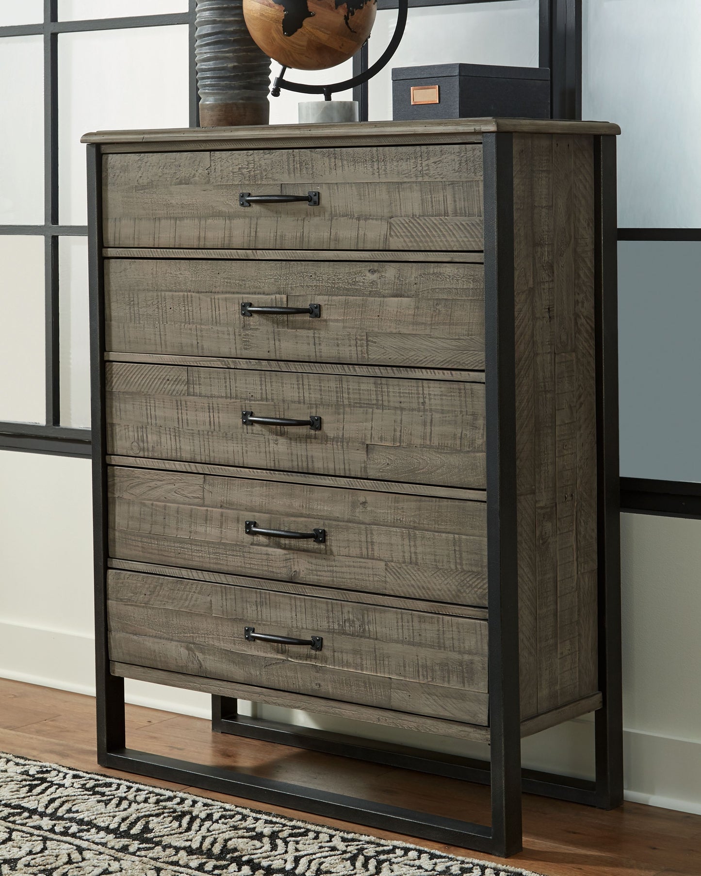 Brennagan - Gray - Five Drawer Chest