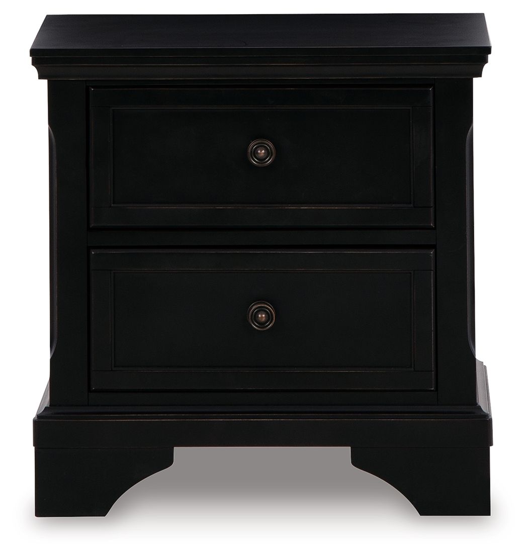 Chylanta - Black - Two Drawer Night Stand