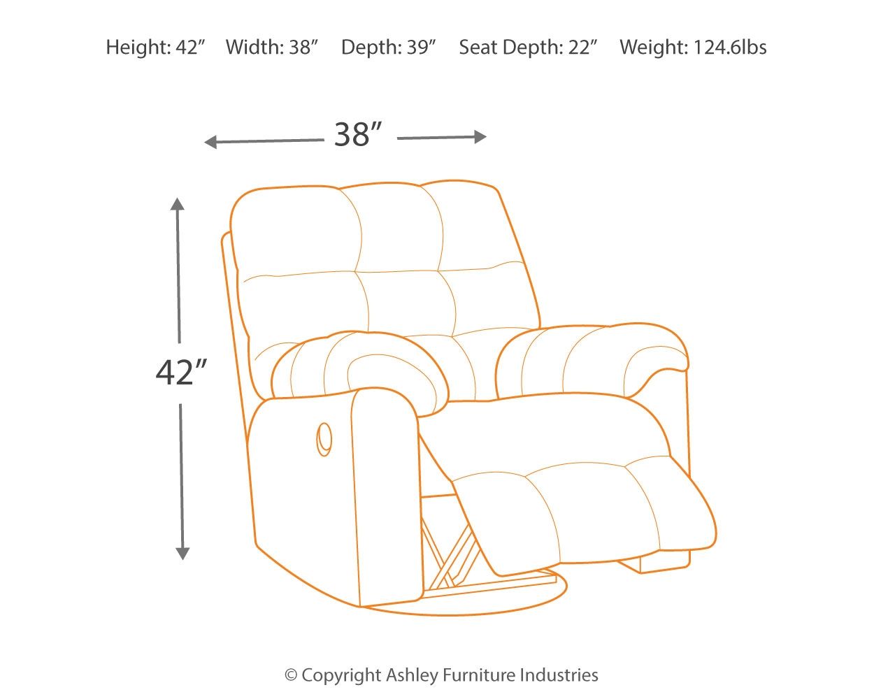 Acieona - Slate - Swivel Rocker Recliner