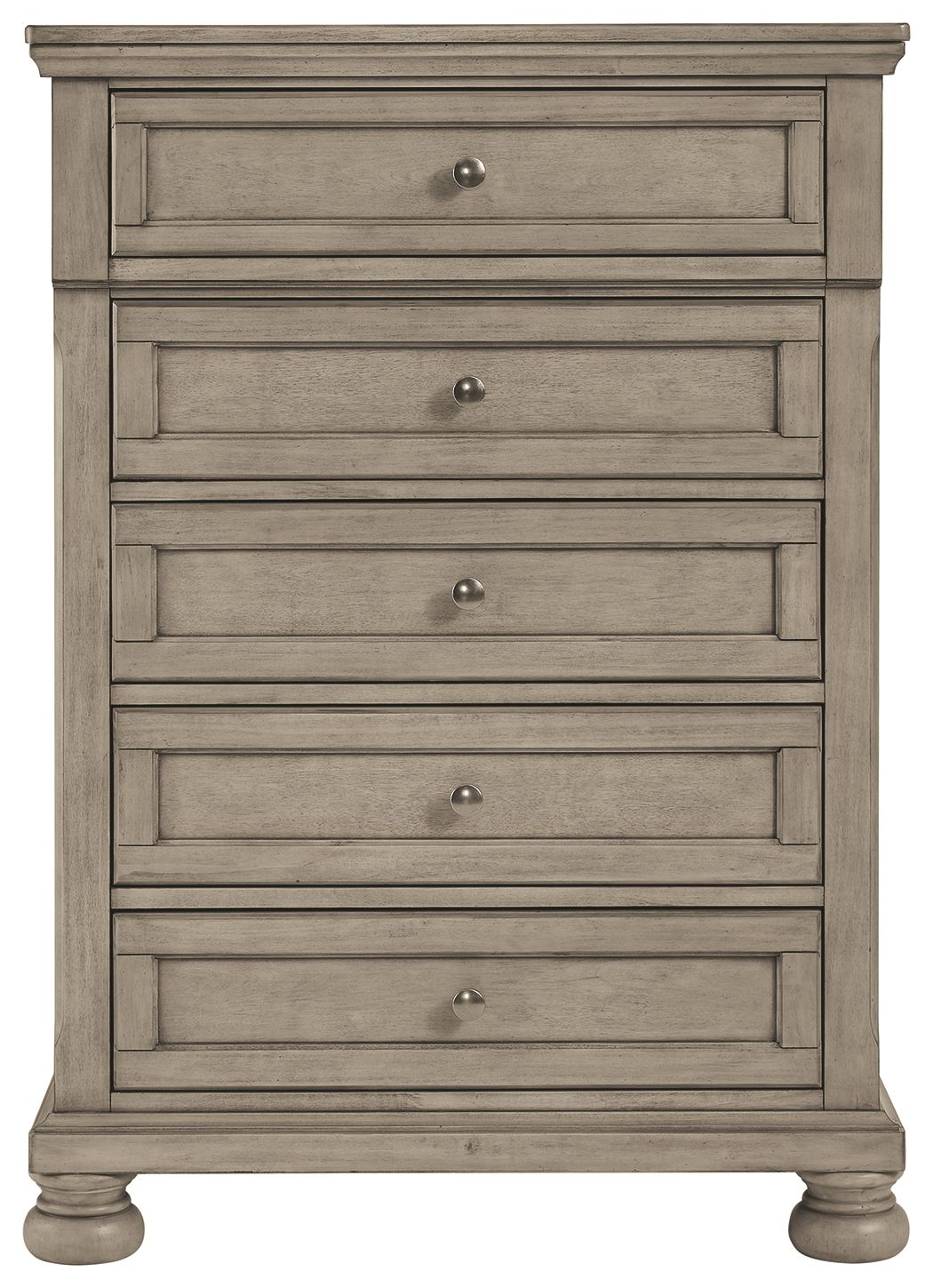 Lettner - Light Gray - Five Drawer Chest - Central Handle