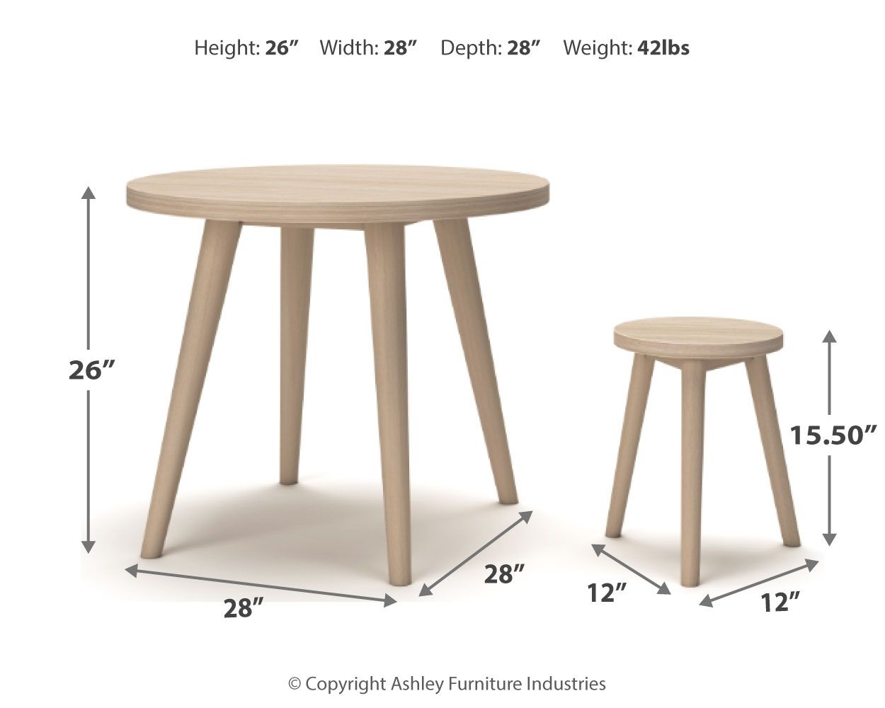 Blariden - Natural - Table Set (Set of 5)