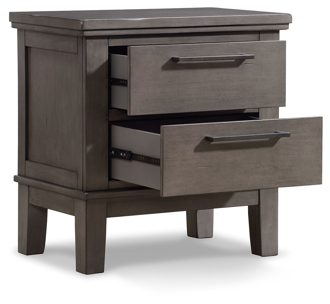 Hallanden - Gray - Two Drawer Night Stand