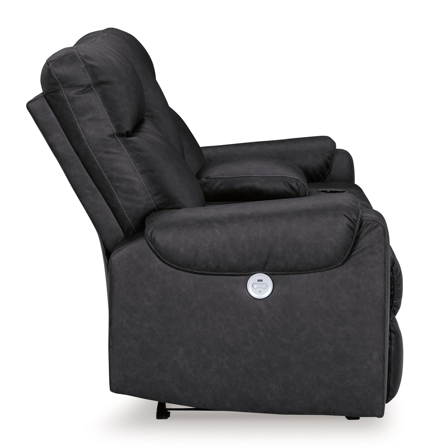 Axtellton - Carbon - Dbl Power Reclining Loveseat With Console