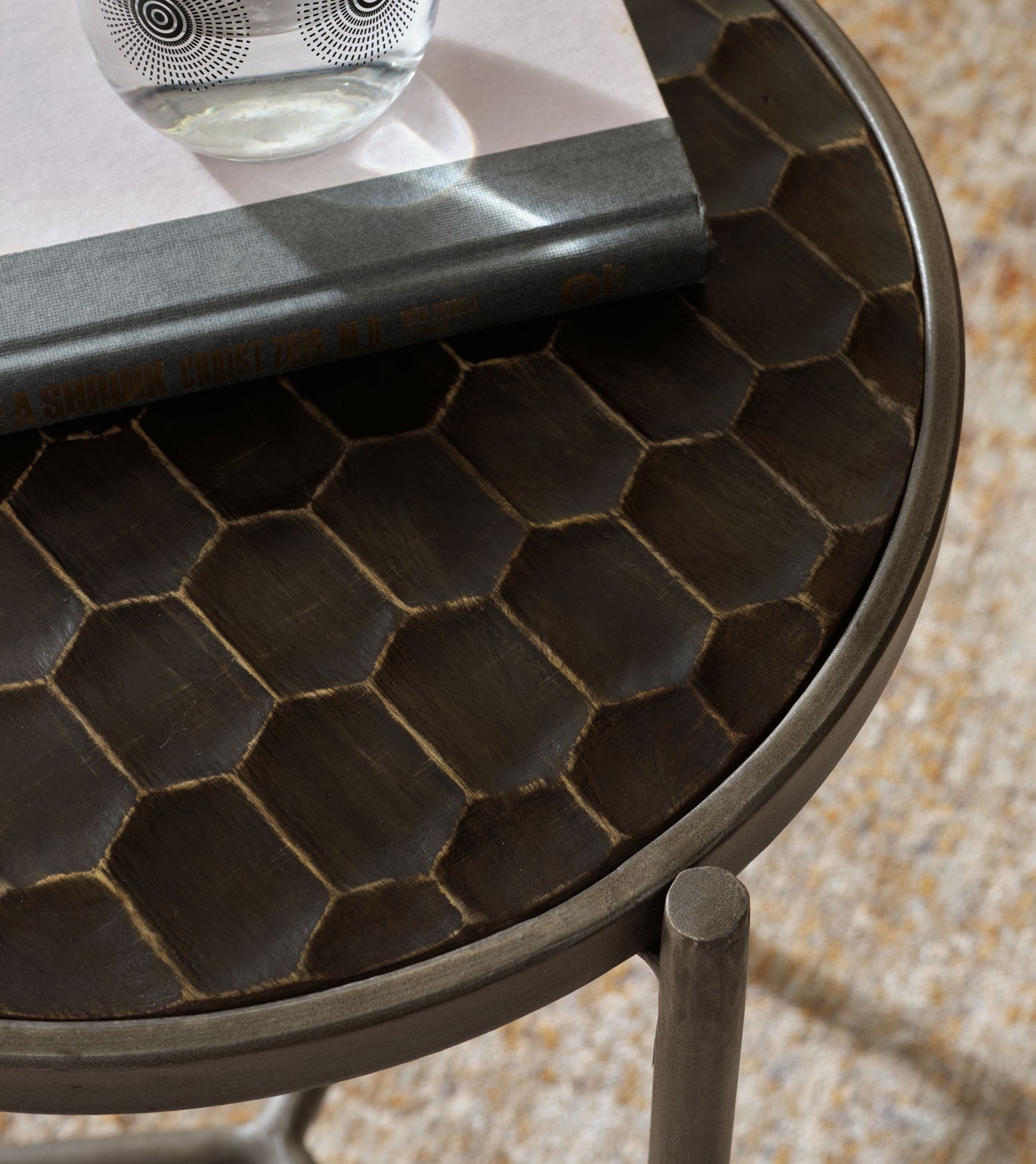 Doraley - Brown / Gray - Round Side End Table