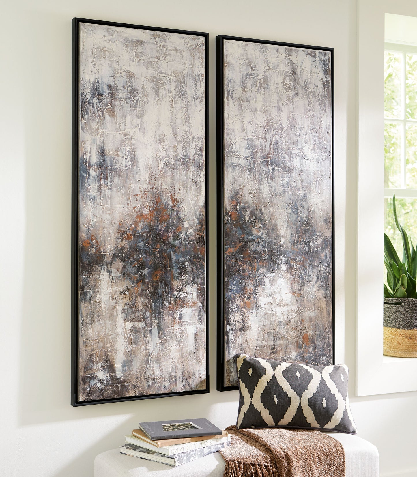 Sahriana - Brown / Beige - Wall Art Set (Set of 2)