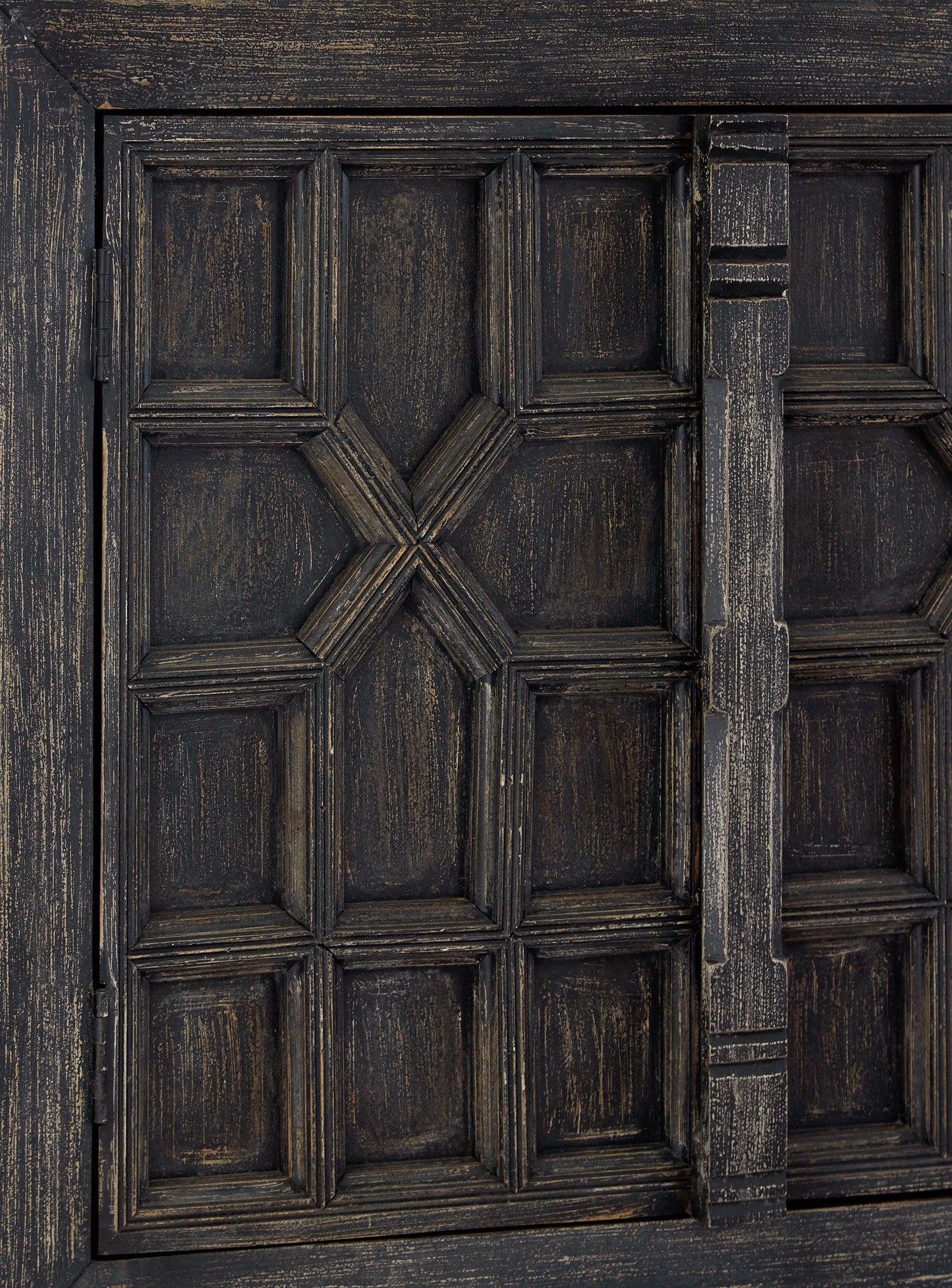 Roseworth - Distressed Black - Accent Cabinet