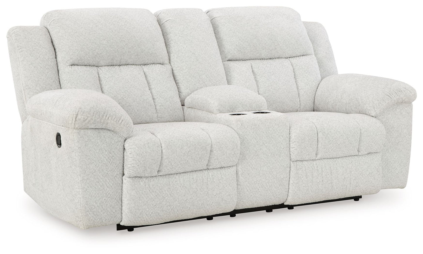 Frohn - Snow - Dbl Reclining Loveseat With Console