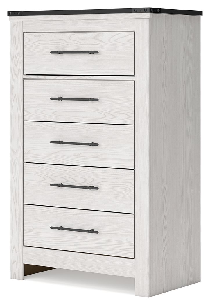 Schoenberg - White - Five Drawer Chest