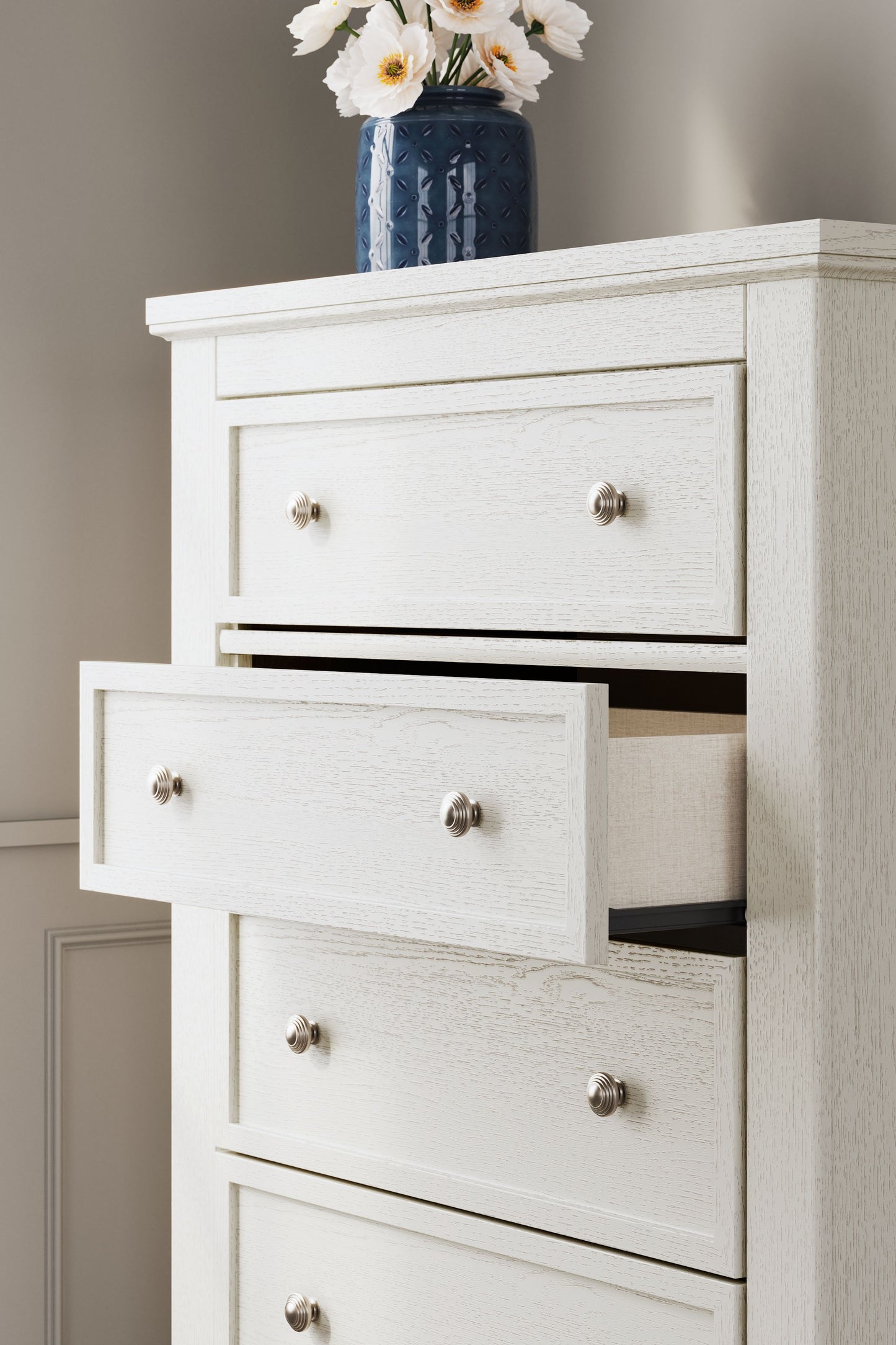 Grantoni - White - Five Drawer Chest