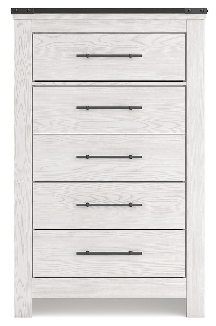 Schoenberg - White - Five Drawer Chest