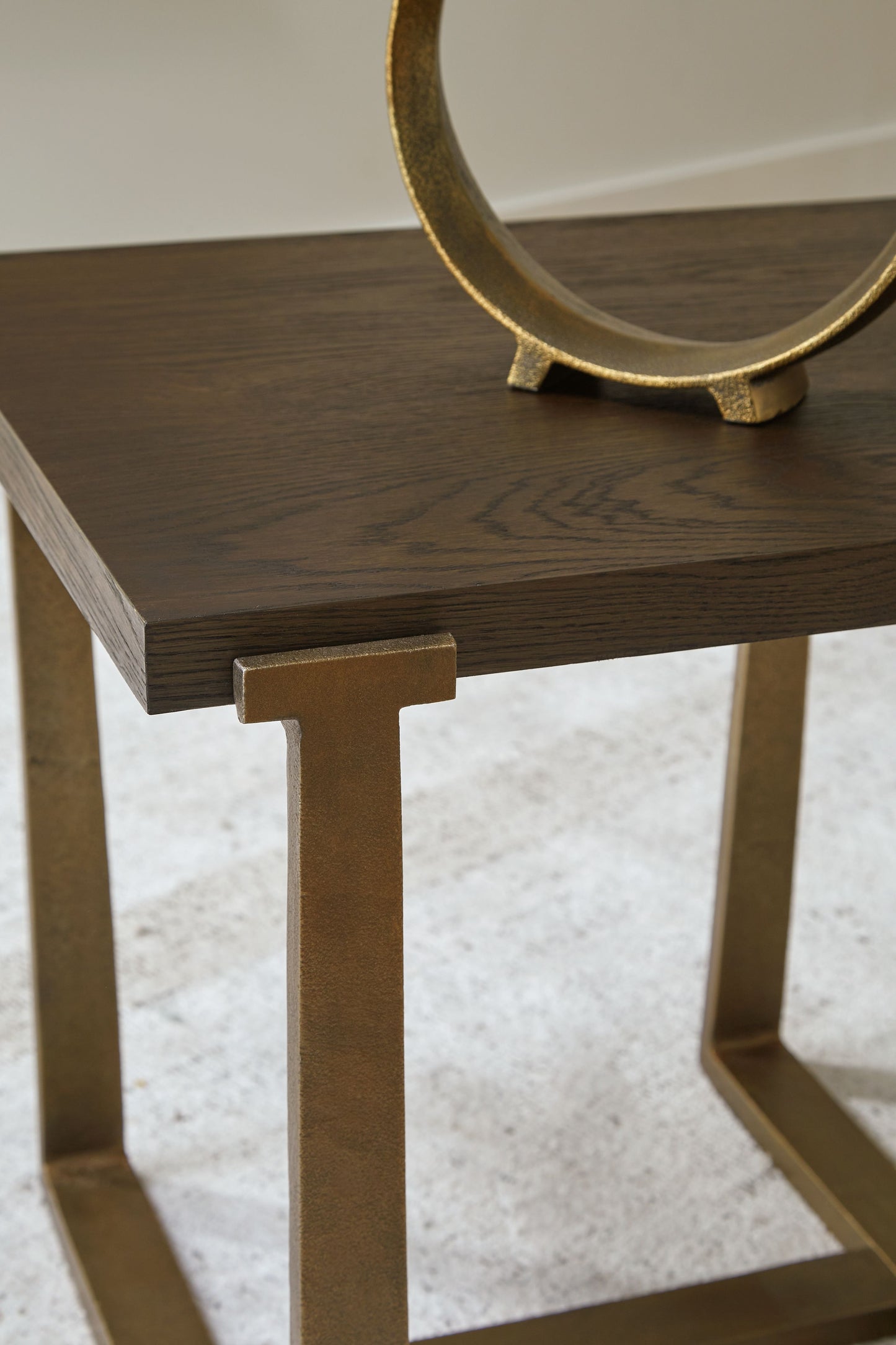 Balintmore - Brown / Gold Finish - Rectangular End Table