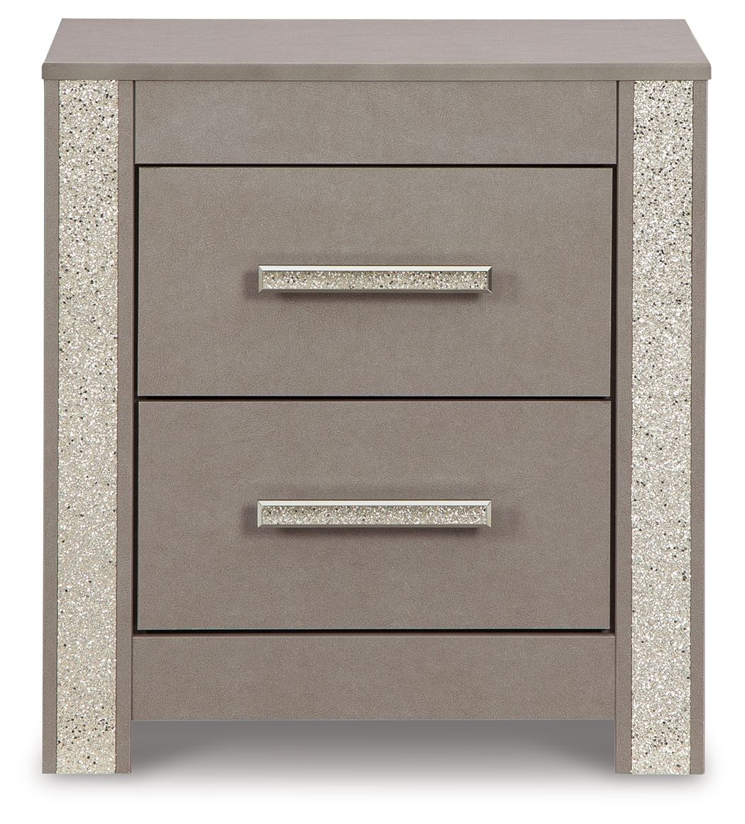 Surancha - Gray - Two Drawer Night Stand