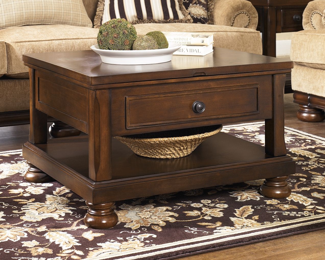 Porter - Rustic Brown - Lift Top Cocktail Table