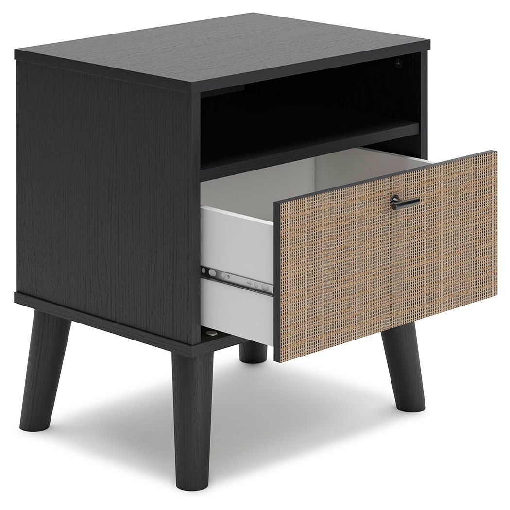 Charlang - Black / Gray - One Drawer Night Stand