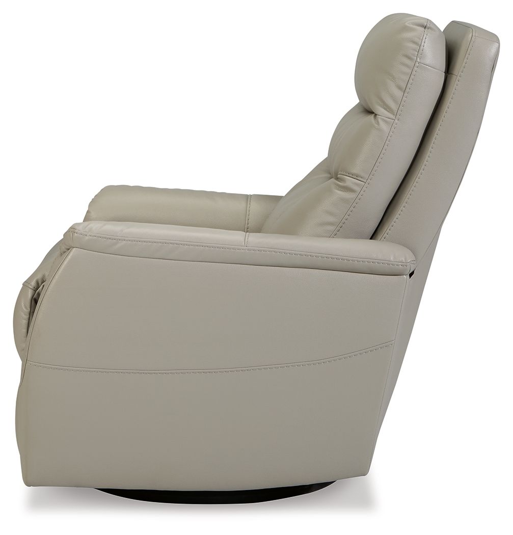 Riptyme - Dove Gray - Swivel Glider Recliner