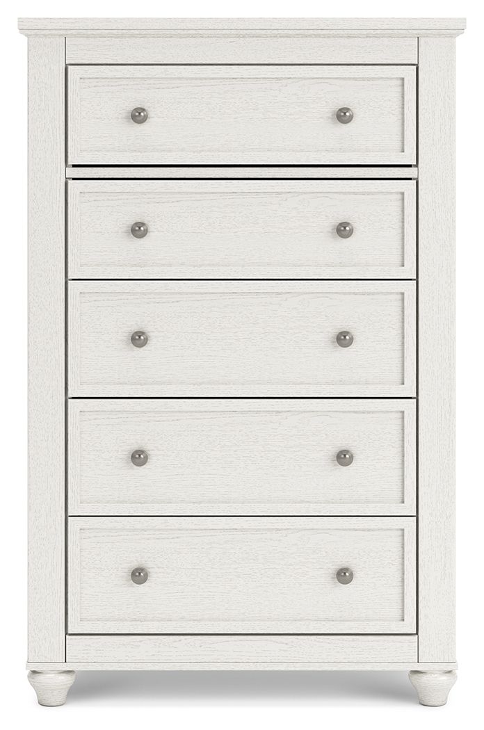 Grantoni - White - Five Drawer Chest