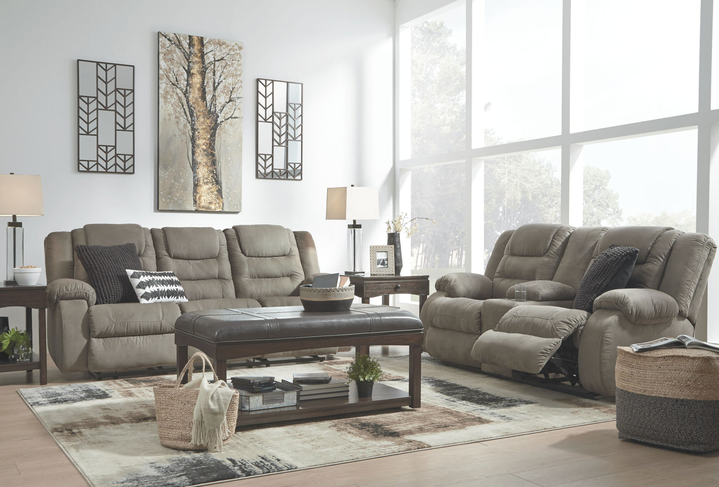 Mccade - Cobblestone - Dbl Rec Loveseat W/Console