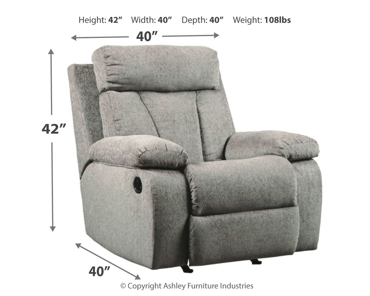 Mitchiner - Fog - Rocker Recliner