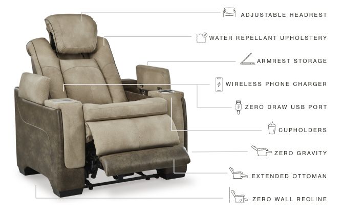 Next-gen Durapella - Pwr Recliner/Adj Headrest