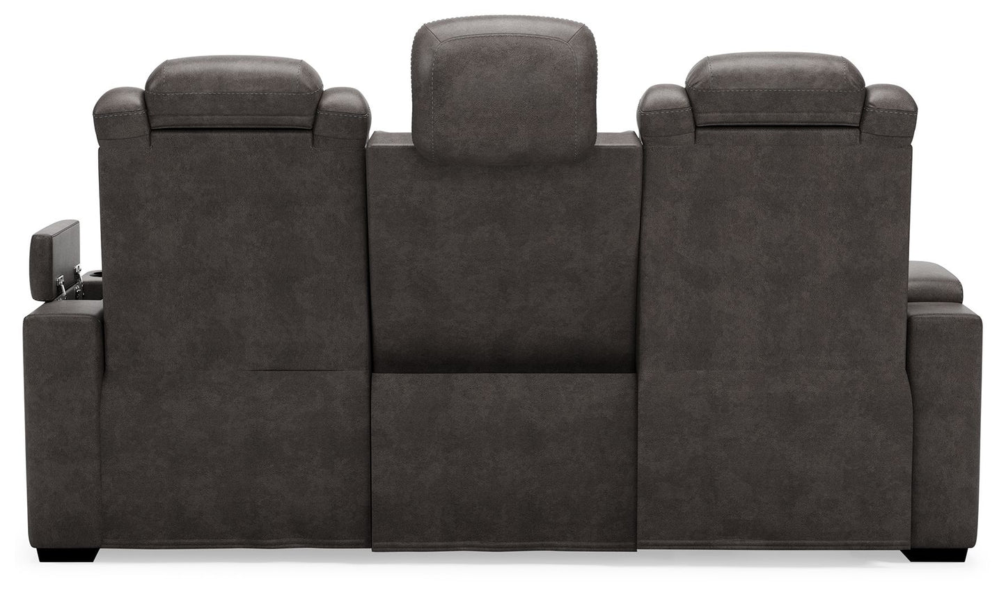 Hyllmont - Gray - Pwr Rec Sofa With Adj Headrest