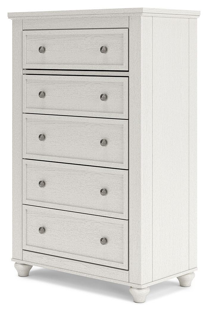 Grantoni - White - Five Drawer Chest