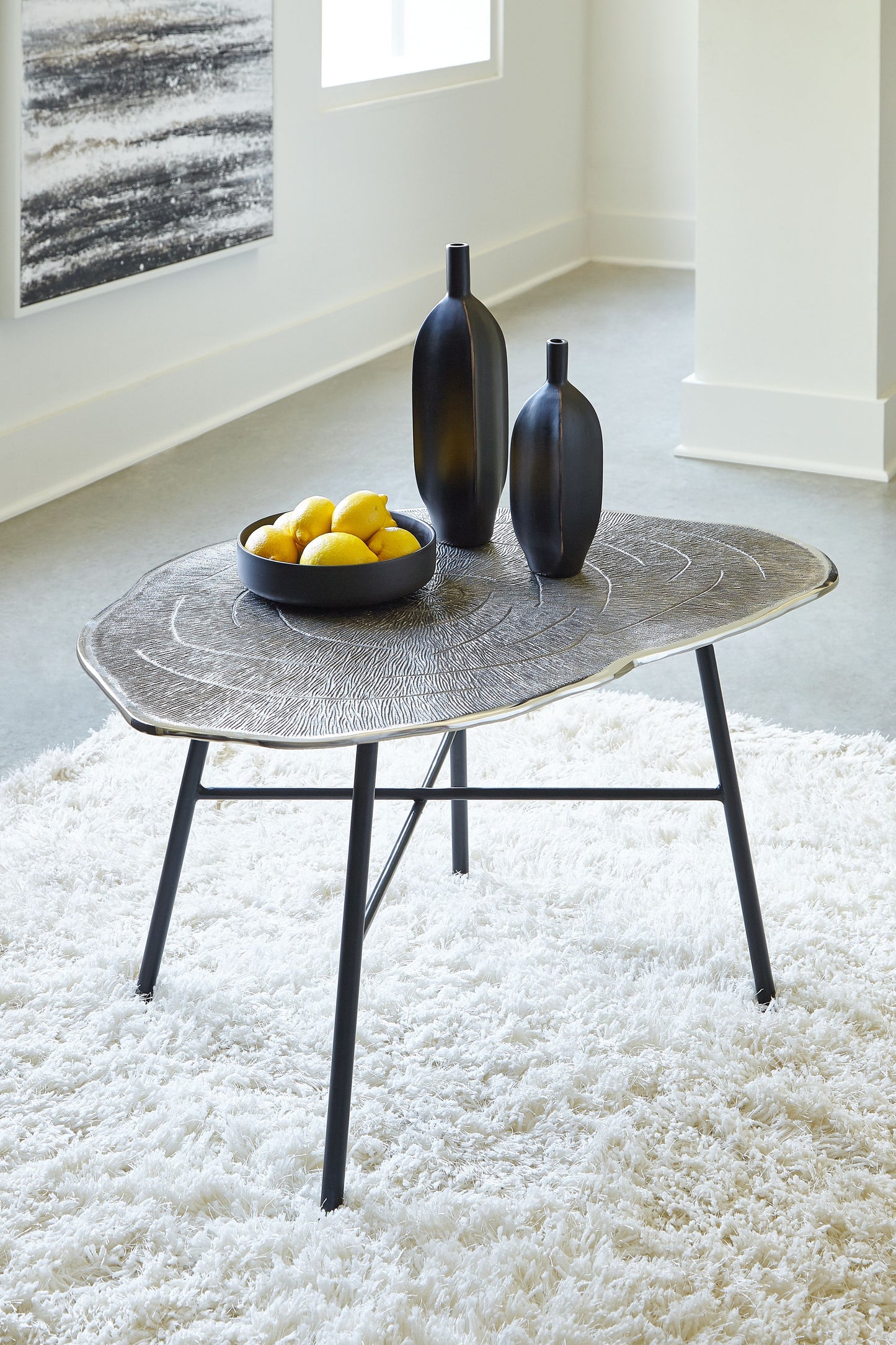 Laverford - Chrome / Black - Oval Cocktail Table