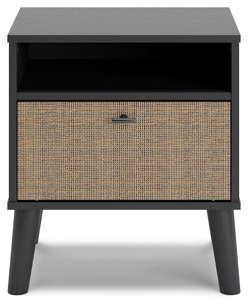 Charlang - Black / Gray - One Drawer Night Stand