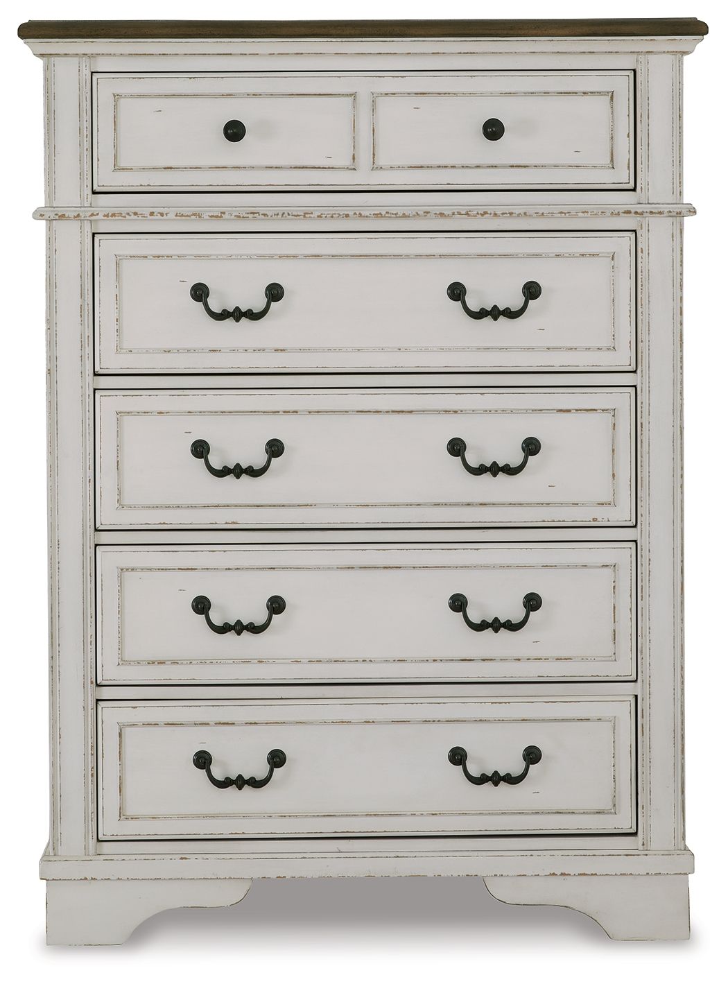 Brollyn - White / Brown / Beige - Five Drawer Chest