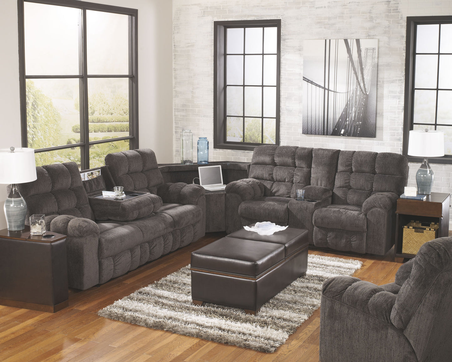 Acieona - Slate - Swivel Rocker Recliner