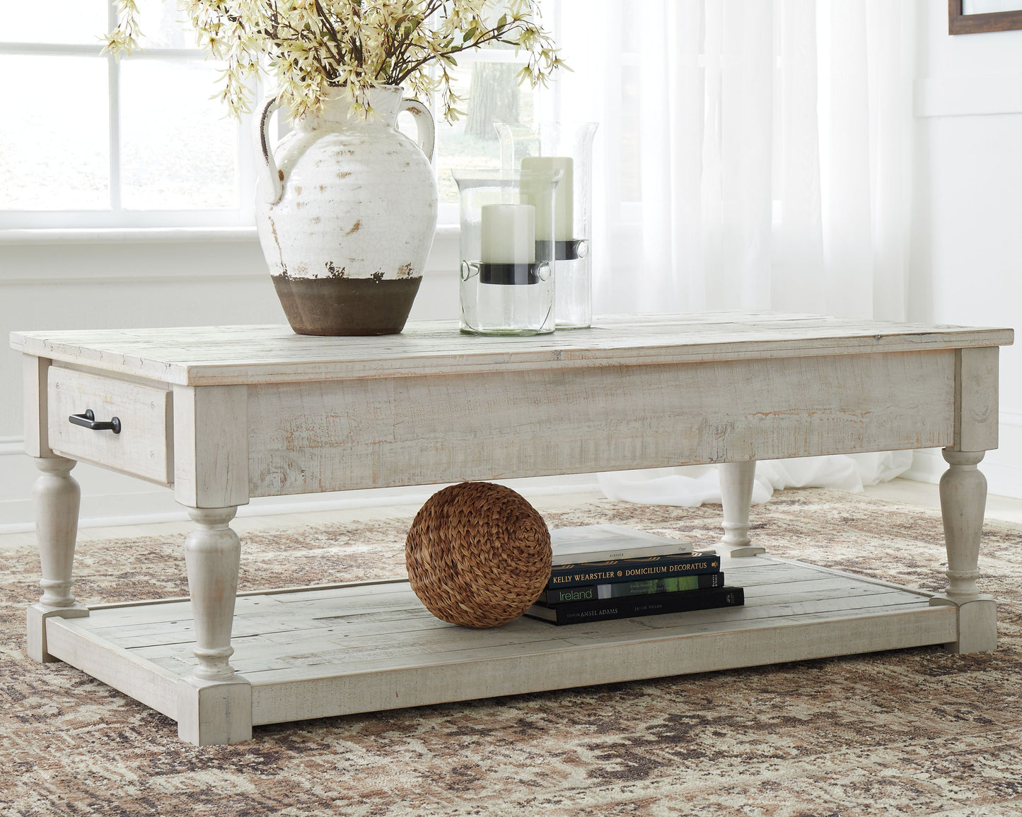 Shawnalore - Whitewash - Rectangular Cocktail Table