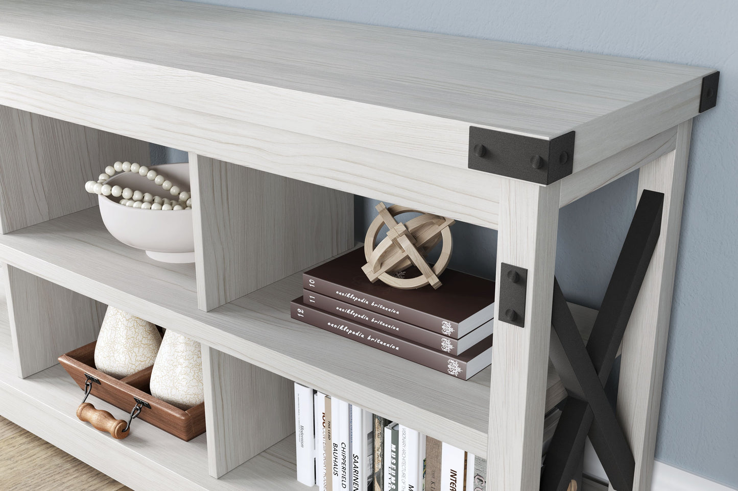 Bayflynn - White / Black - Large TV Stand