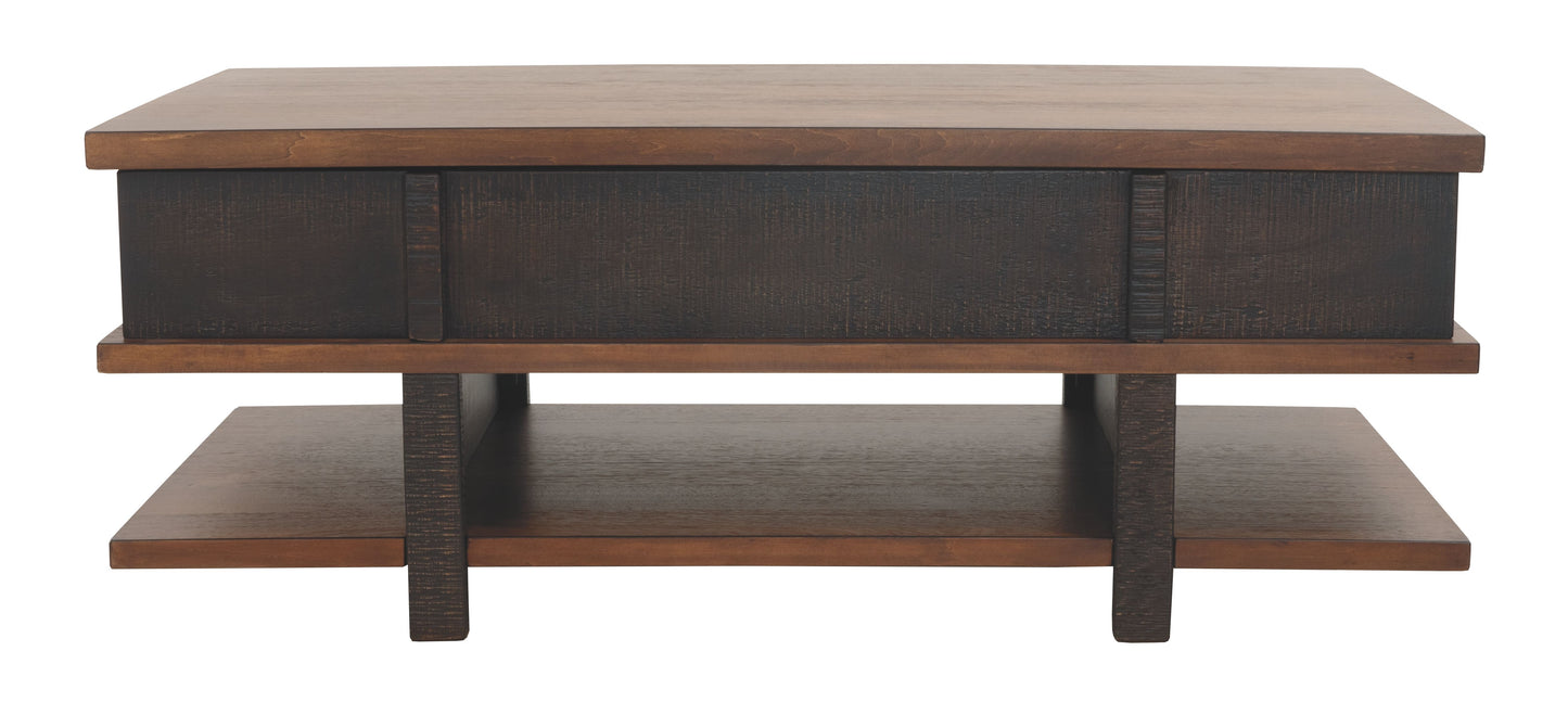 Stanah - Brown / Beige - Lift Top Cocktail Table