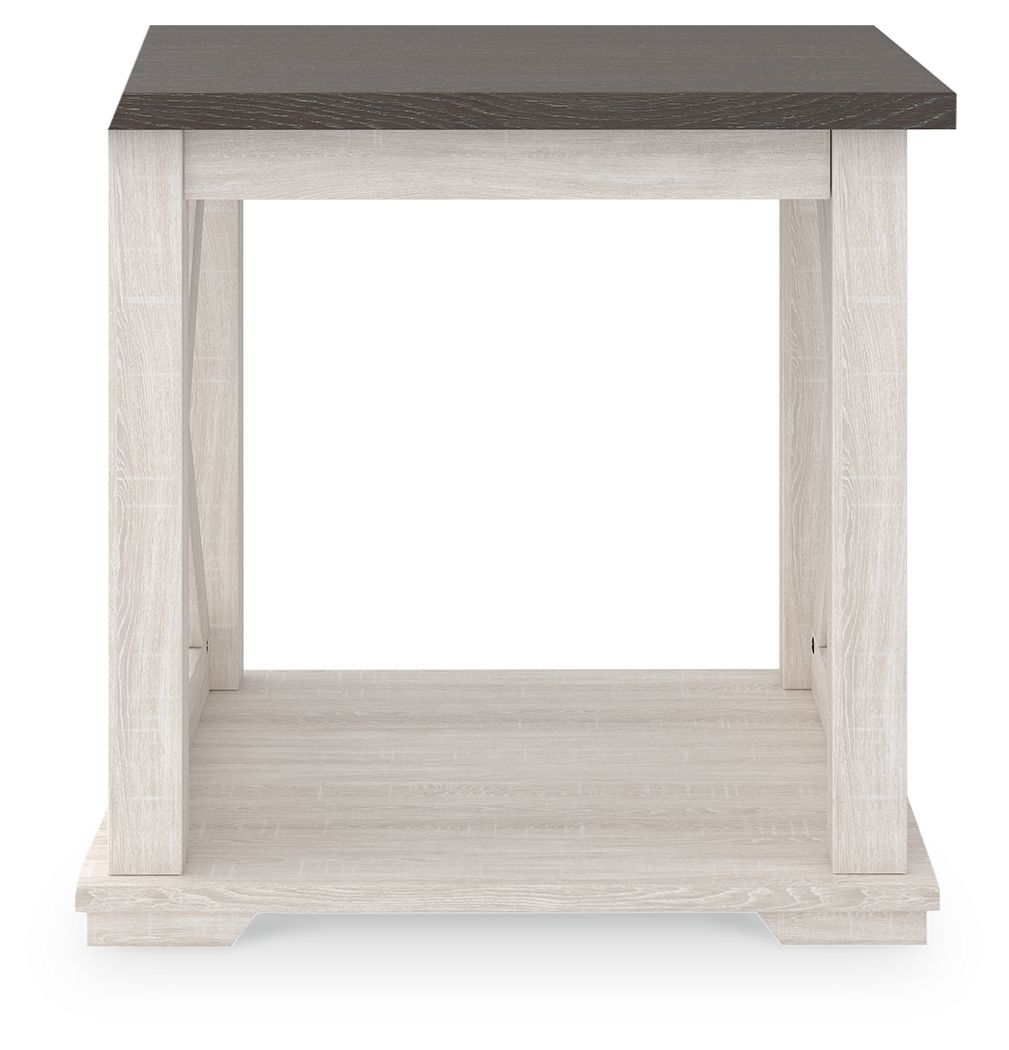 Dorrinson - White / Black / Gray - Square End Table