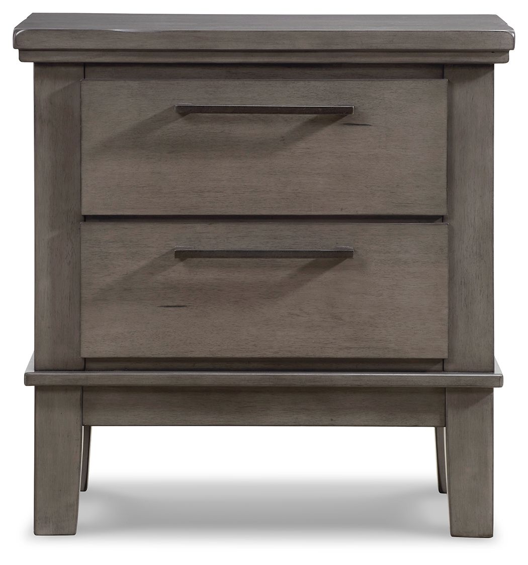 Hallanden - Gray - Two Drawer Night Stand