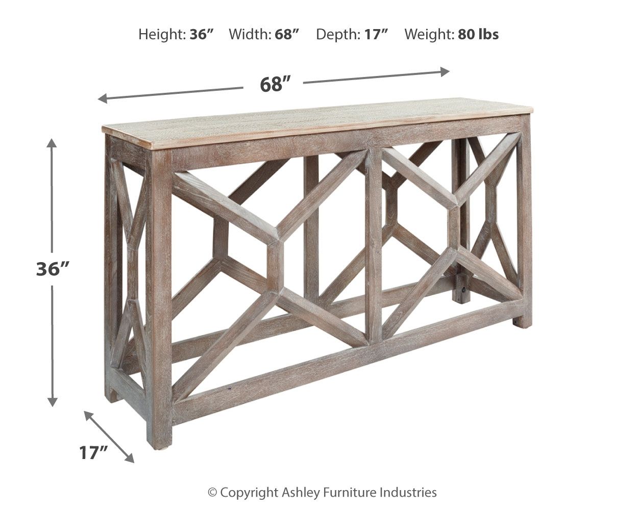 Lanzburg - Antique Gray - Console Sofa Table