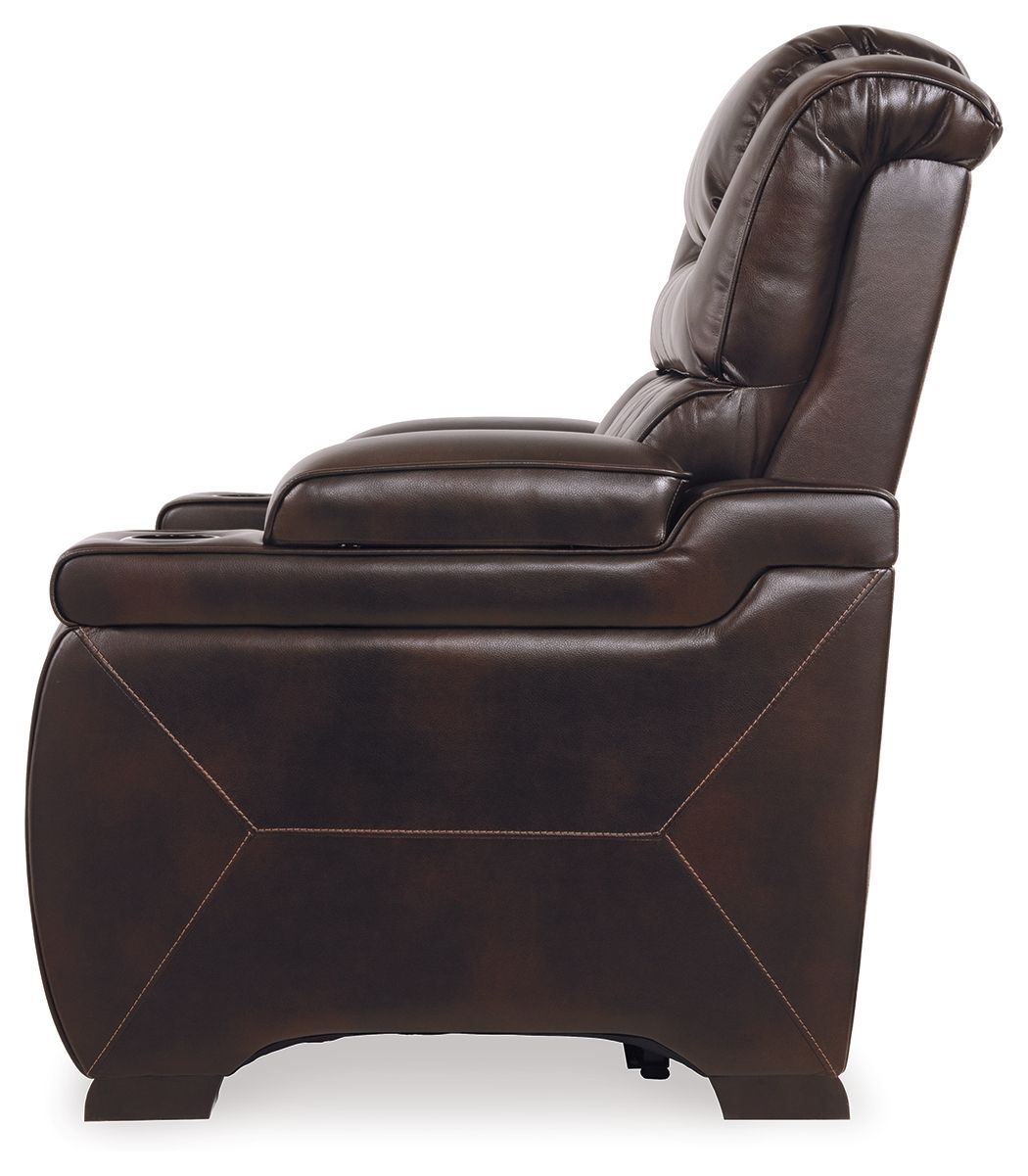 Warnerton - Brown Dark - Pwr Recliner/Adj Headrest