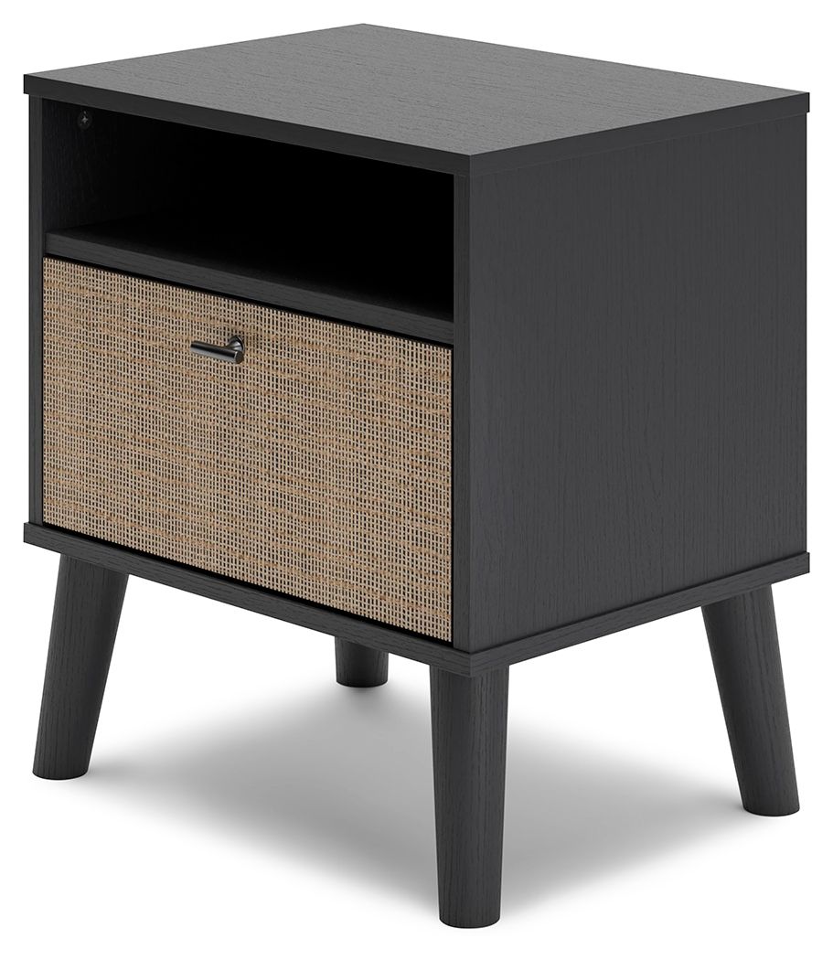 Charlang - Black / Gray - One Drawer Night Stand