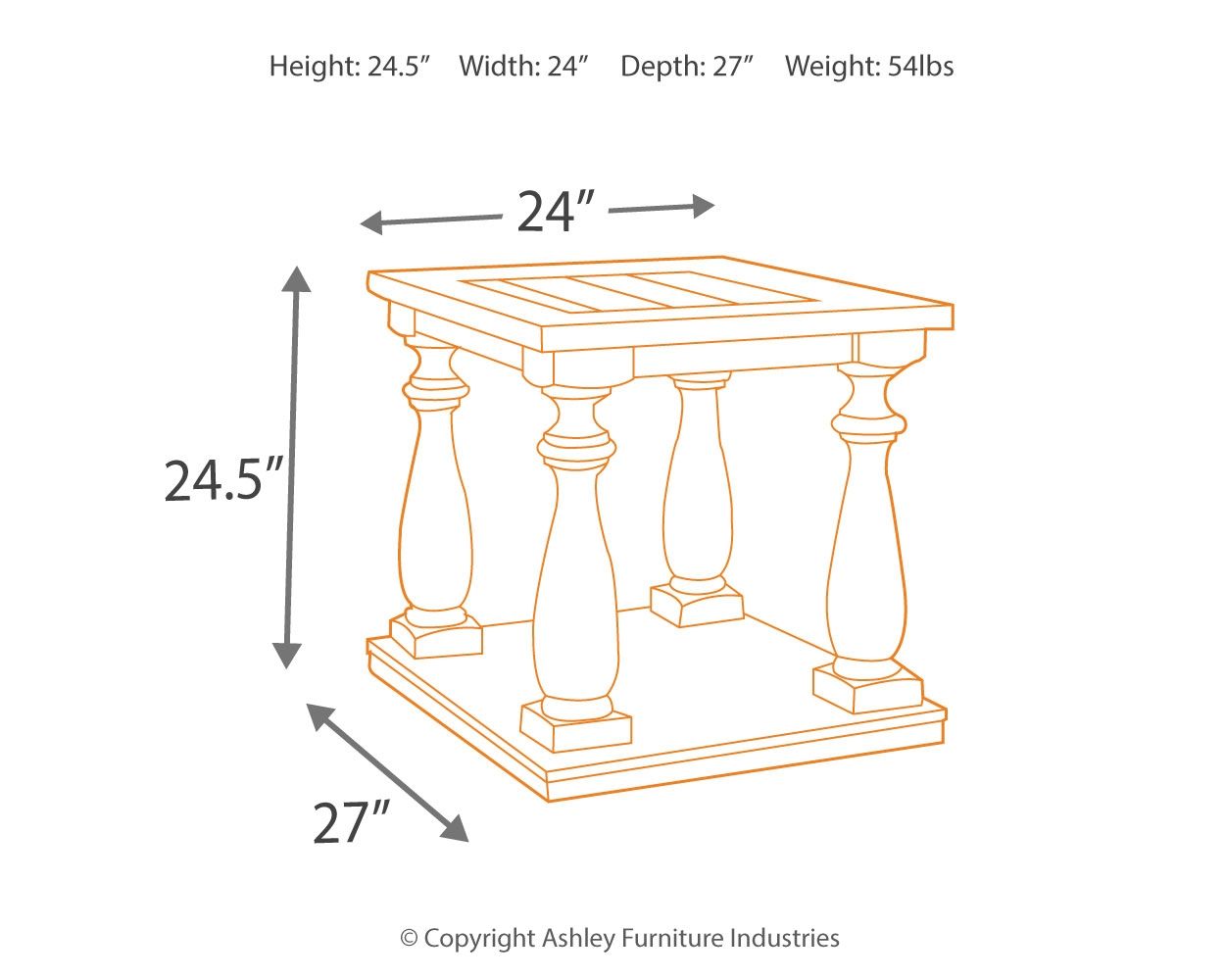 Mallacar - Black - Rectangular End Table
