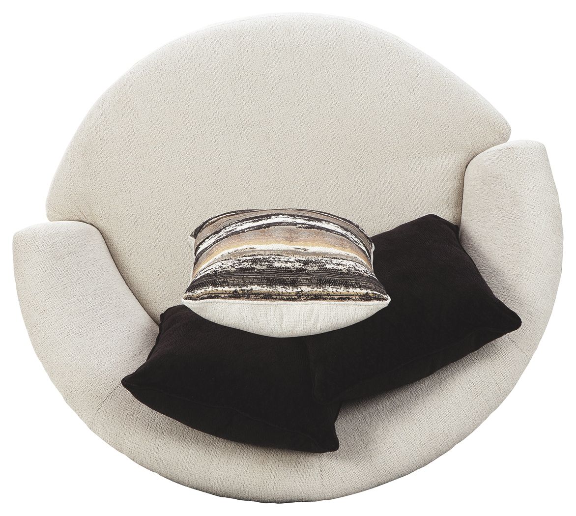 Cambri - Snow - Oversized Round Swivel Chair