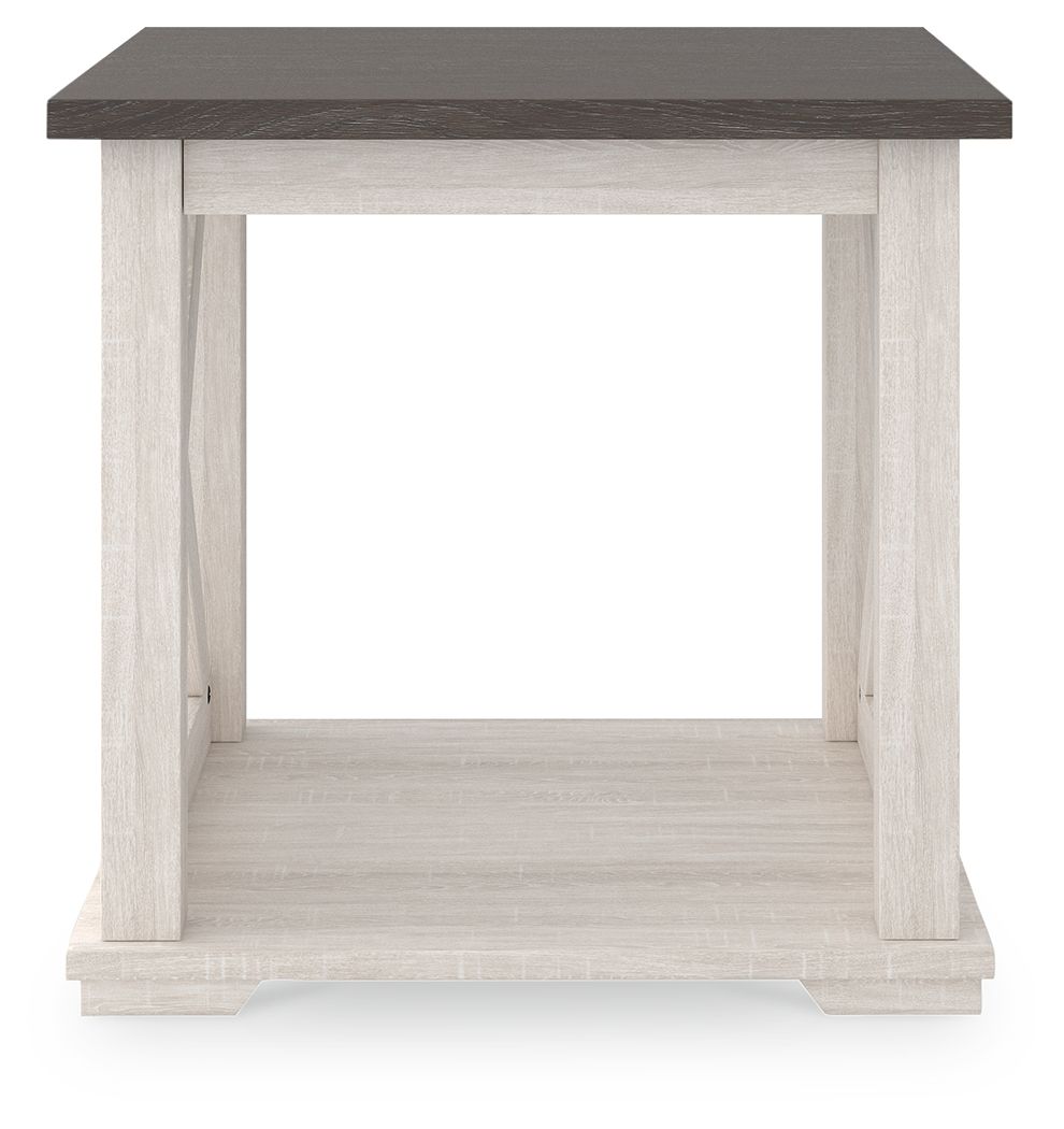 Dorrinson - White / Black / Gray - Square End Table