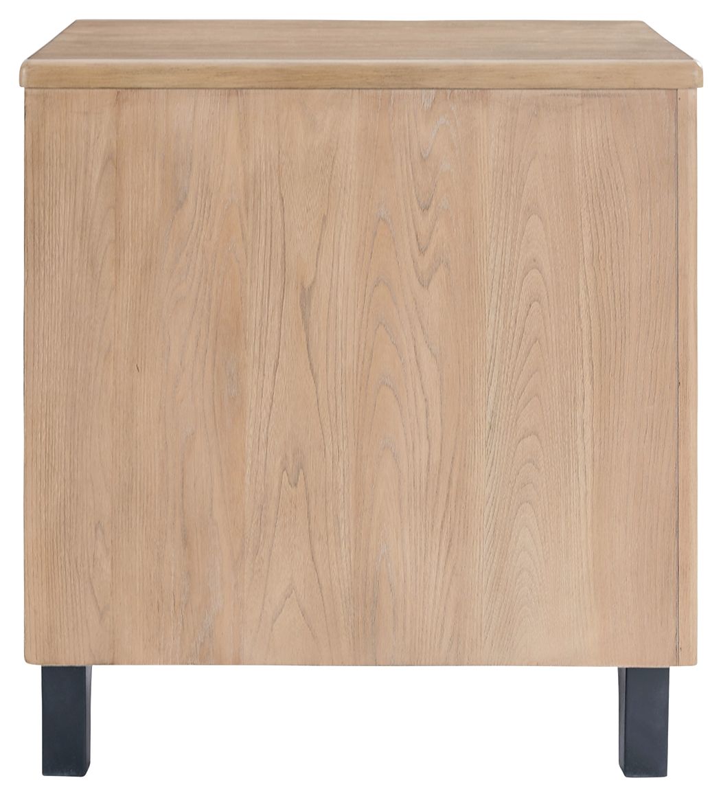 Freslowe - Light Brown / Black - Rectangular End Table