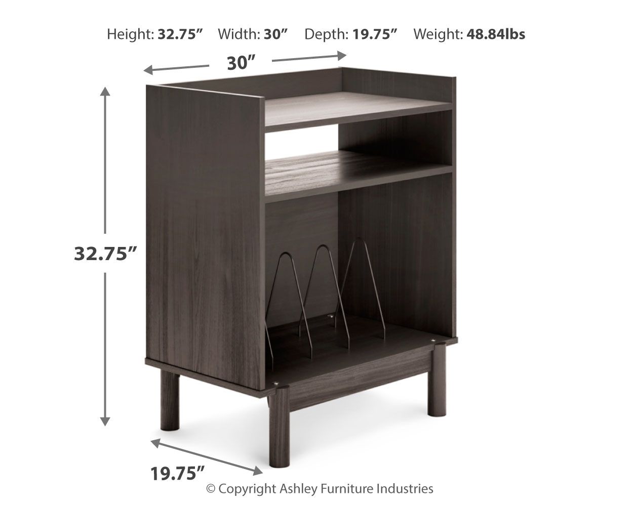 Brymont - Dark Gray - Turntable Accent Console