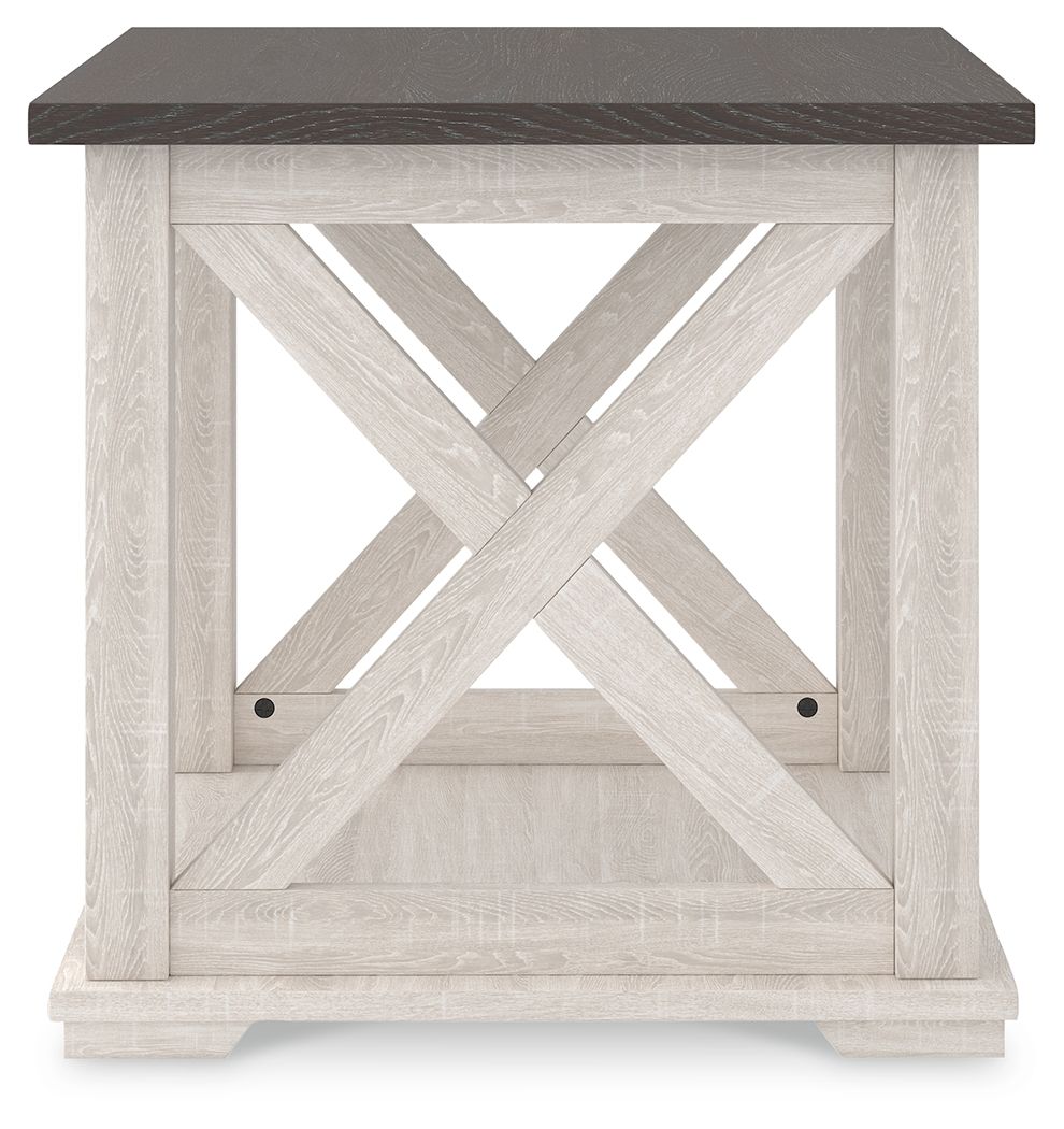 Dorrinson - White / Black / Gray - Square End Table